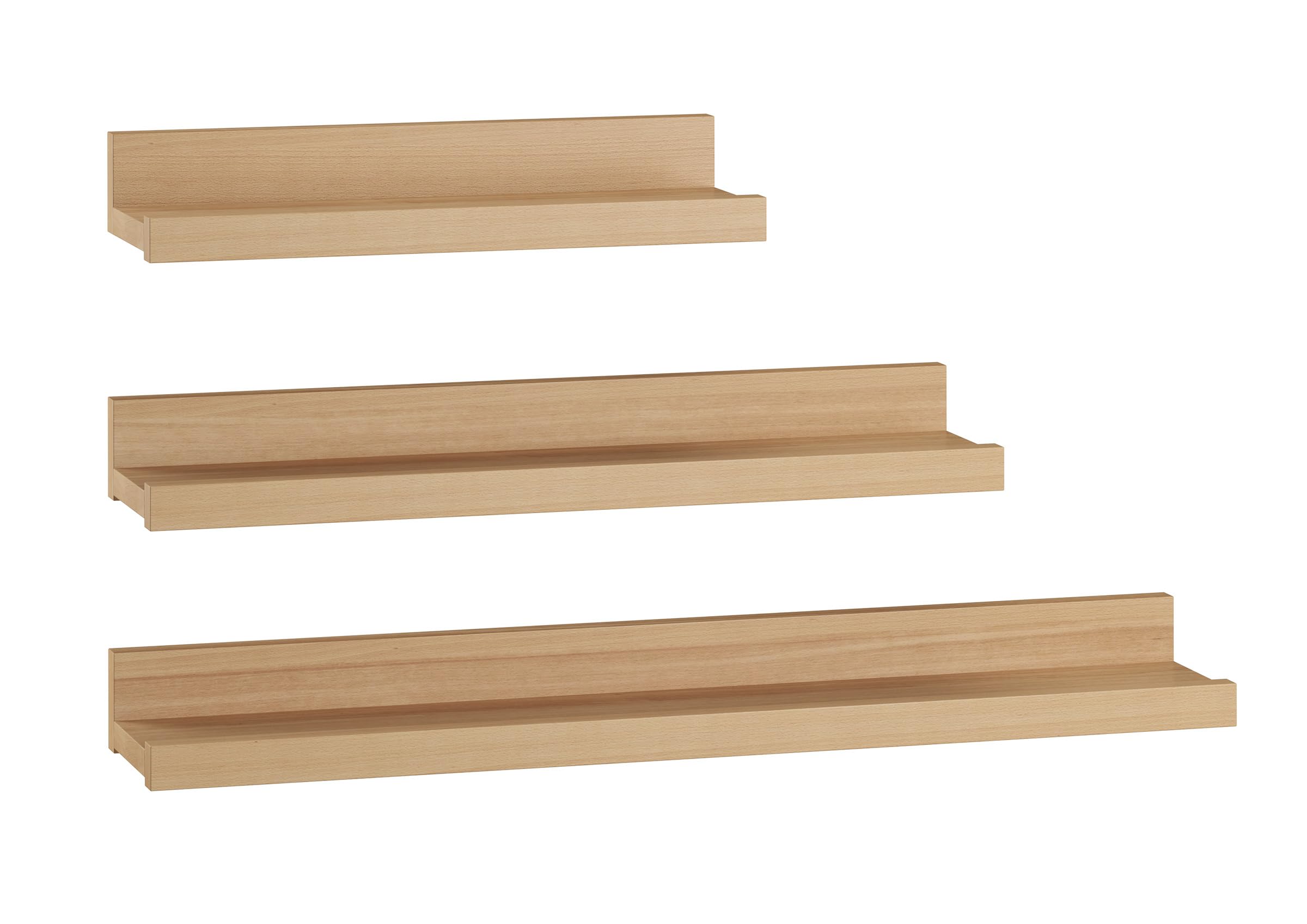 Erst-Holz Wandregal Buche Holzablage Fotoleiste Größenwahl50 cm