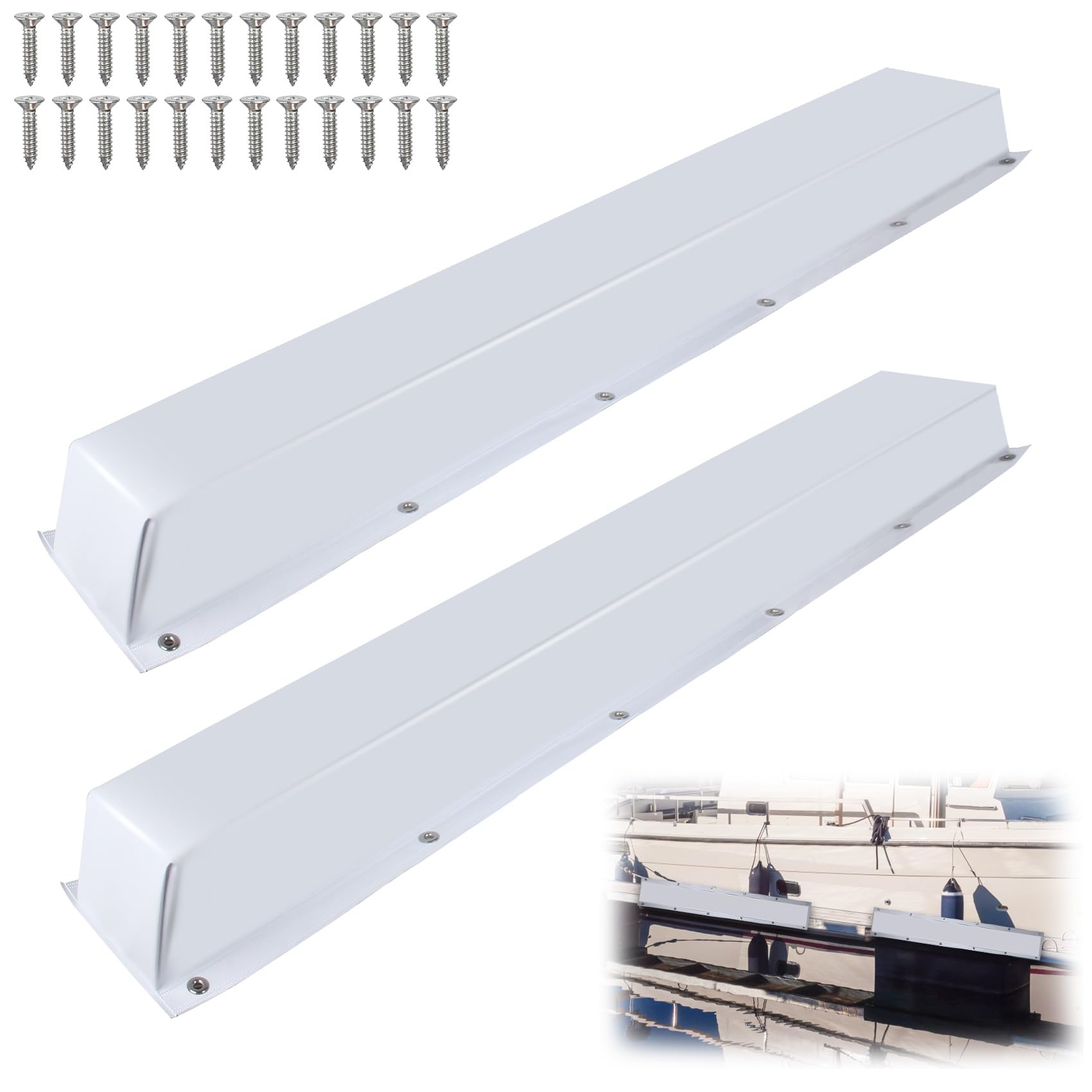 ORLANG 36"/48"/59"/72" Dock Bumpers,Dock Fenders with Stainless Steel Screws,Boat Dock Bumpers,Dock Post Bumper for Docking Edges, Piling, Vertical Poles, Horizontal Decks or Piers(Multiple Colors)