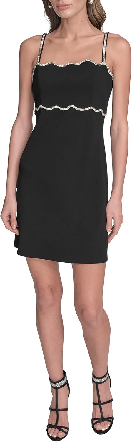 BCBG Women's Sleeveless Open Back Jewel Trim Cocktail Mini Dress - Image 2