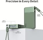 JUOVI Portable Charger, 45W 20000mAh Power Bank Fast Charging with Attached USB C Cable, Battery Pack Charger Portable with LED Display, Powerbank for Laptop, iPhone 17 16 Pro Samsung S26 S25