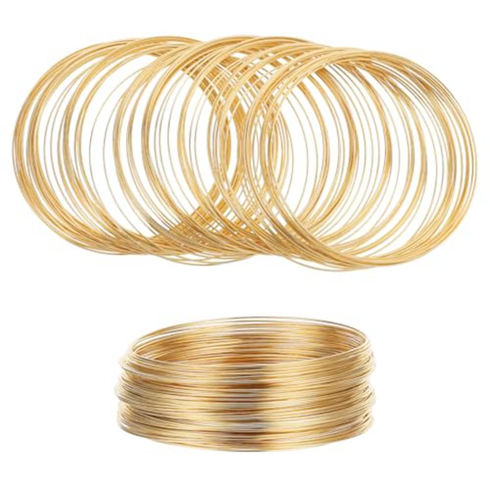 Fangxuee Gold 100 Loop Jewelry Wire, Memory Wire For Jewelry Making Bracelets Beading Wire For Jewelry Making