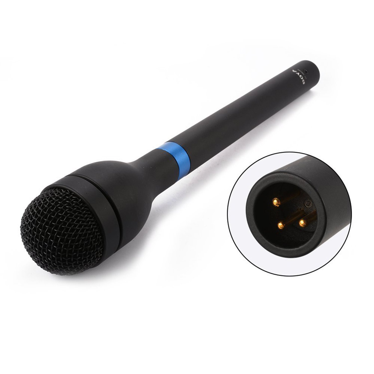 BOYA BY-HM100 Omni-direccional con cable de mano Micrófono dinámico XLR mango largo para ENG y entrevistas y recopilación de noticias e informe