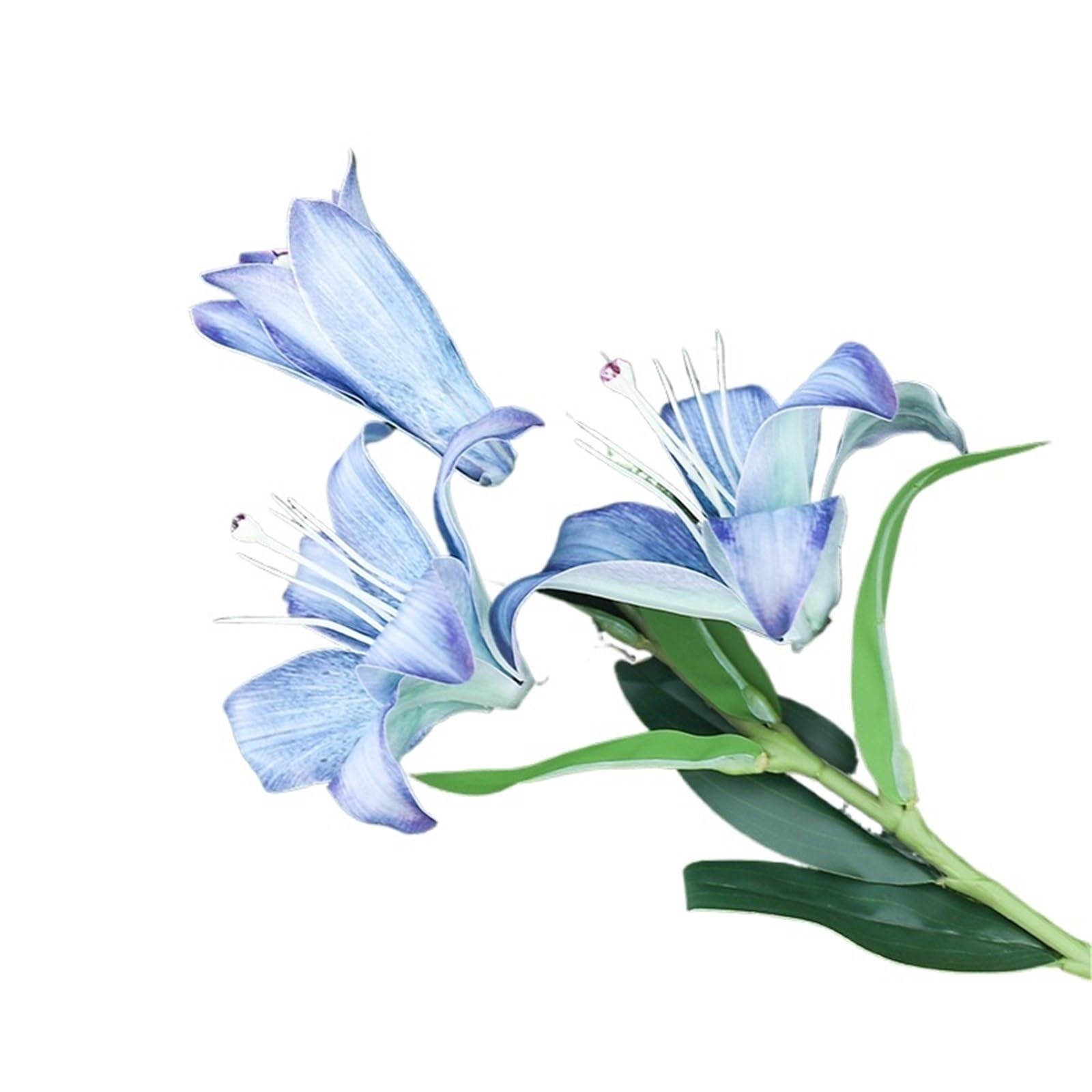 LuoAXINN Artificial Flower Branches 3 Heads Retro Long Branch Real Touch Lily Artificial Flower Party Wedding Decoration Home Garden Arrangement(Color5)