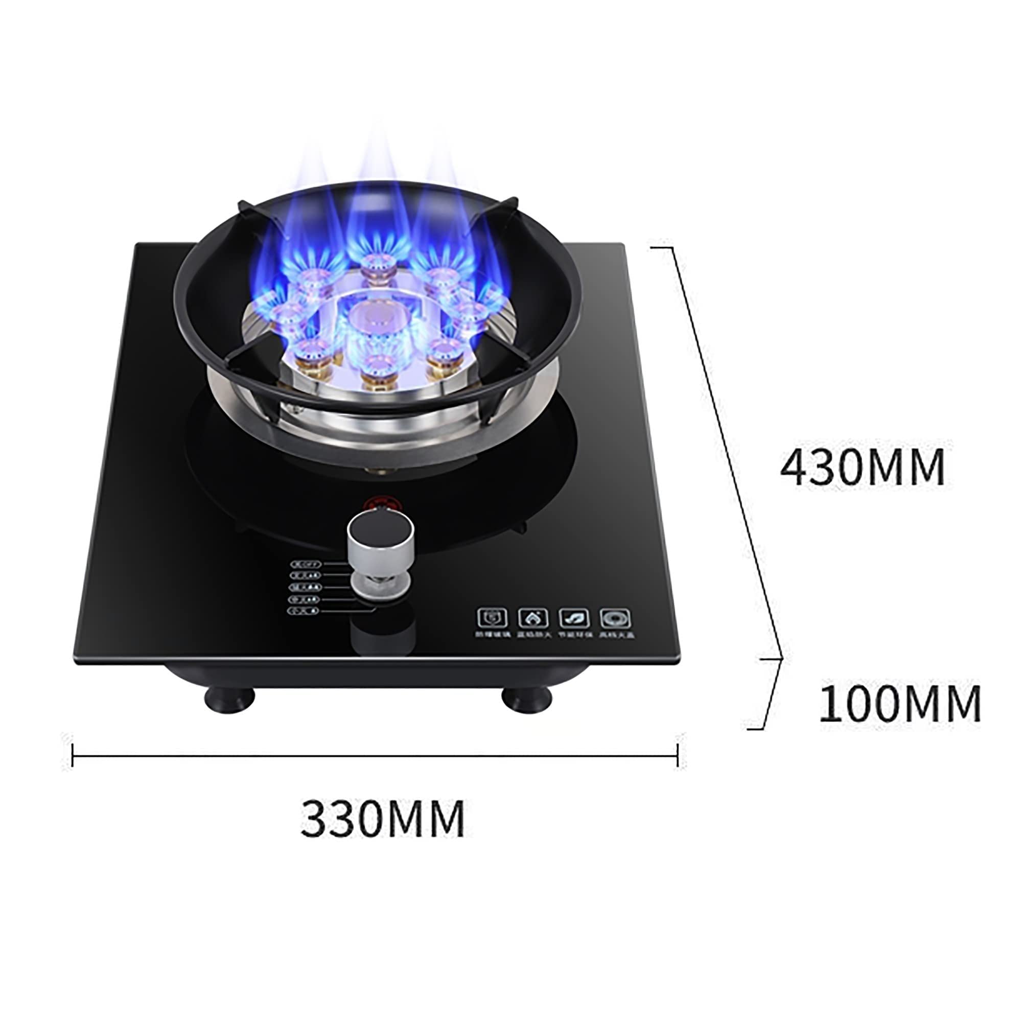 Amazon.co.jp: ビルトイン33cmシングルバーナーガスコンロ、5.2KW 9室
