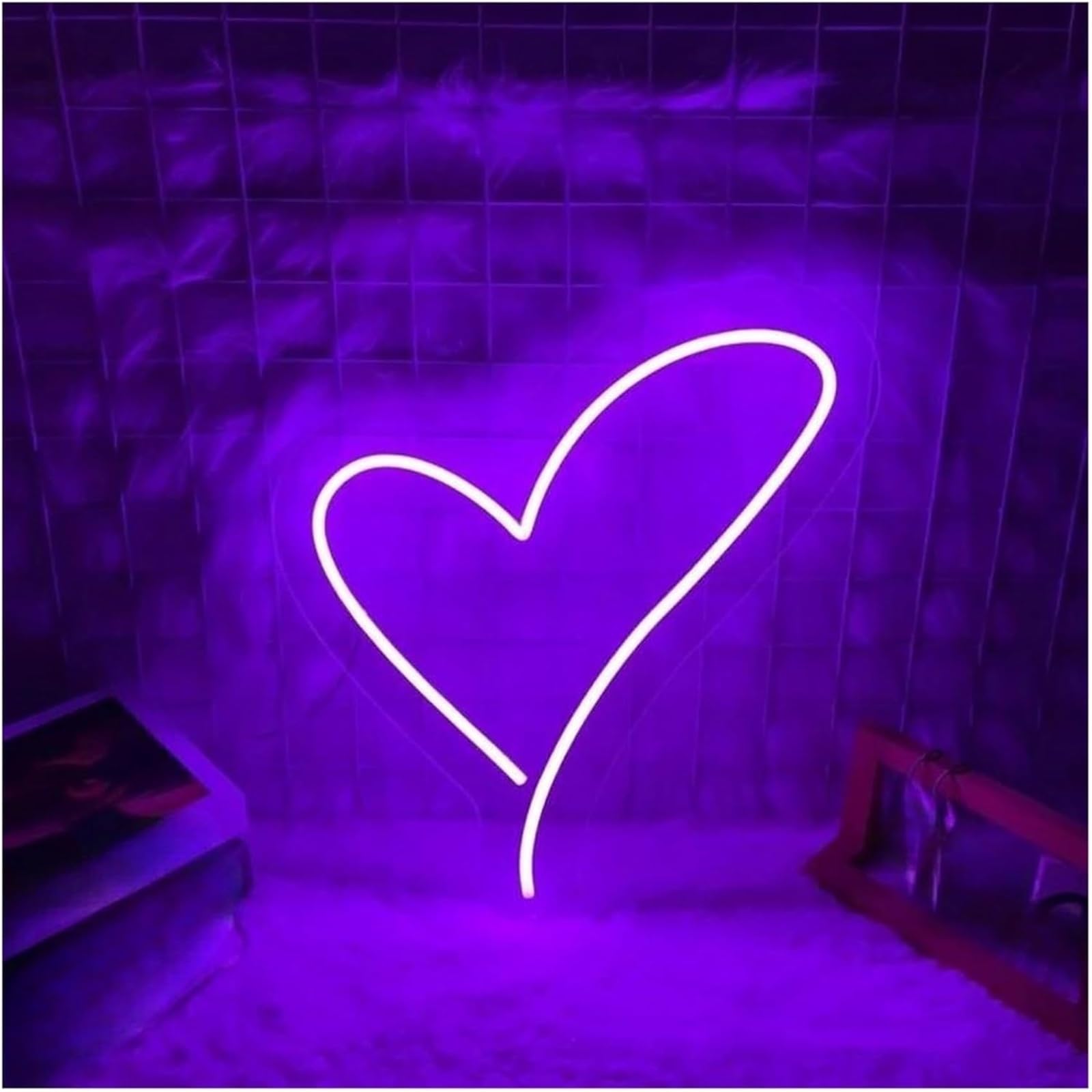 Insegna luminosa al neon Per lampada al neon prestito parola Cuore per insegna Led per luce(purpureo)
