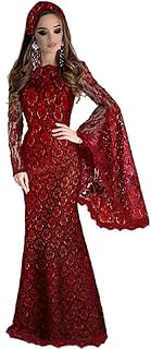 Women's Lace Scoop Sleeve Dress Wine