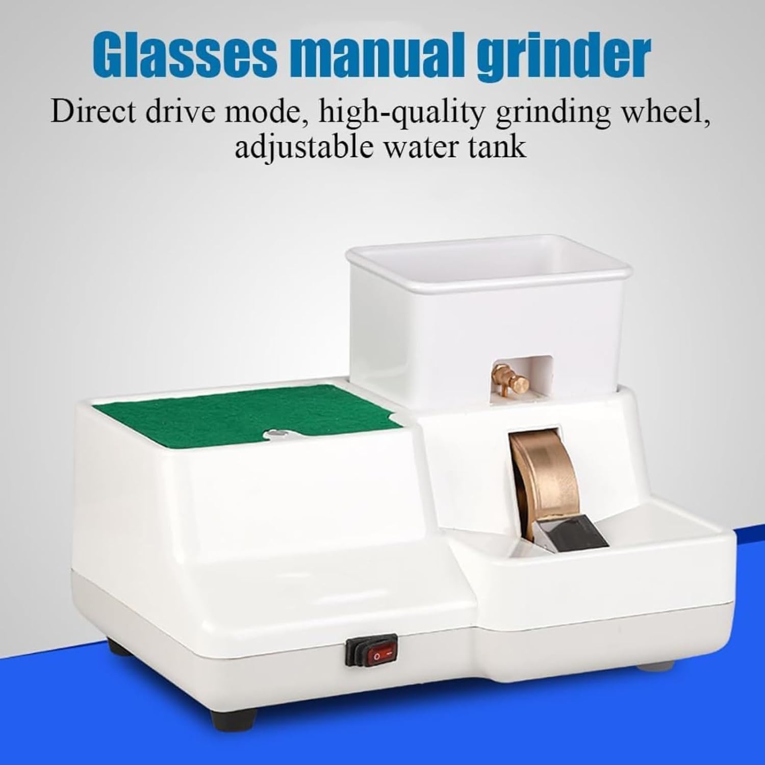 Optical Hand Edge-Grinder, Hand Mill Edging Machine, Eyeglasses Lens Hand Edger, Diamond Grinding Wheel Support Coarse Grinding Fine Grinding Groove Grinding, for Resin/Glass/PC Lenses