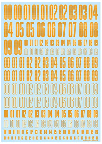 High Queue Part CND Decal Numbers Yellow-Orange 1 Pieces Water Transfer Decals CNDN-OY