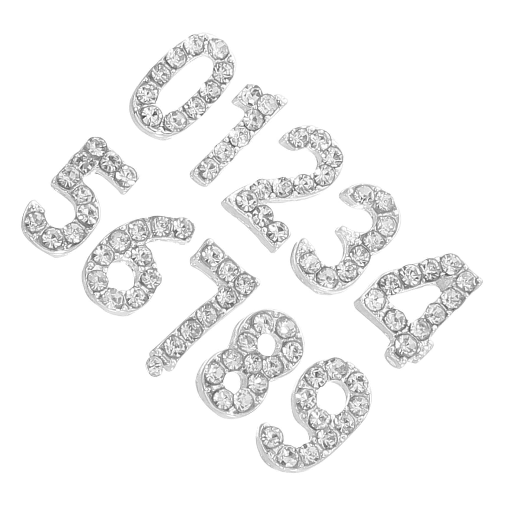 100pezzi Ciondoli Numerici Unghie Decorazioni Strass per Manicure Gioielli Abbellimenti Nail Art Lucidi