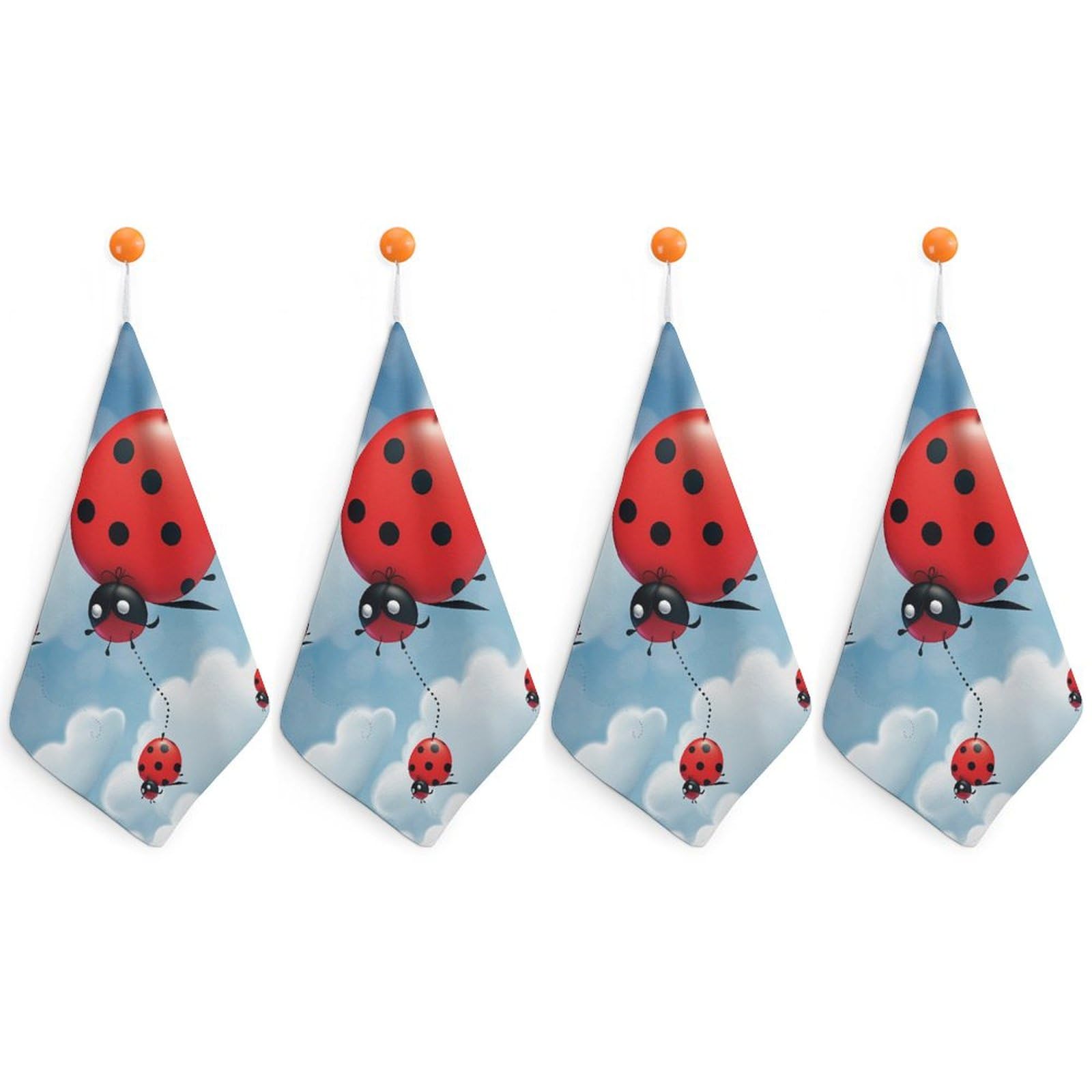 Torchons microfibre coccinelle lot de 4 essuie-mains absorbants pour cuisine