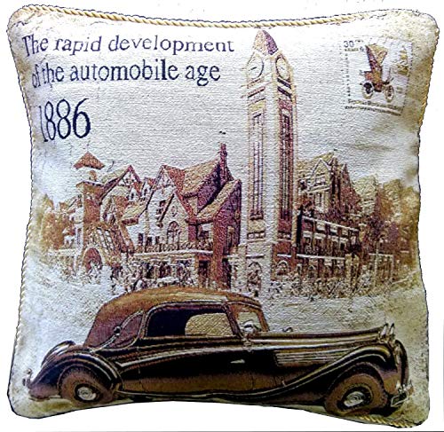 Tache 1 Piece A Drive into Town 18 x 18 Inch Throw Pillow Cushion Cover