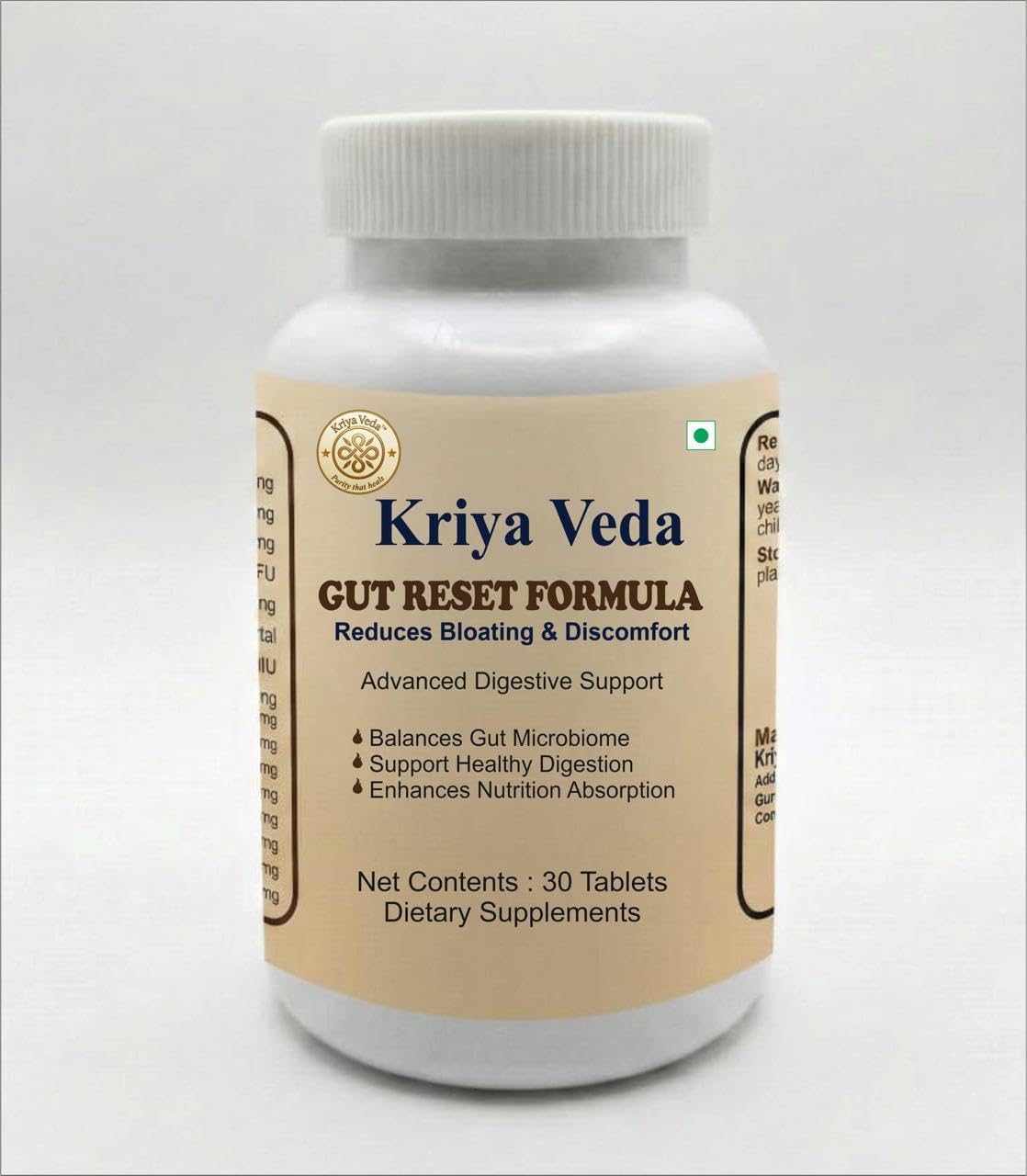 Gut Reset Formula, Advanced Digestive Support, Reduces Bloating & Discomfort, 30 Tablets-image-36