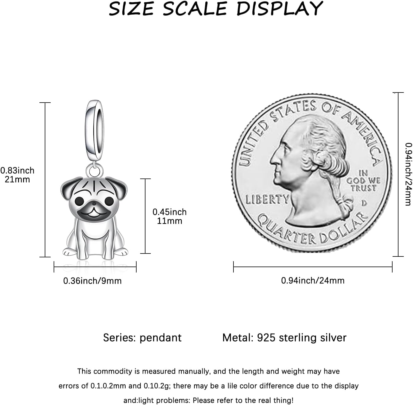 Pug Charms for Jewelry Making - 925 Sterling Silver Cute Bulldog Dog Bead Charm for Women Men Pug Lovers - Image 5