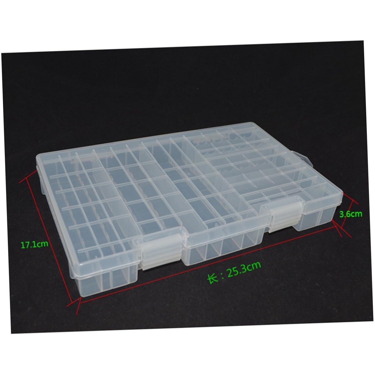 LALAFINA Transparent Double Layer Battery Organizer Storage Case for Aa AAA Batteries Lightweight with Classified Compartments for Easy Access and Organization