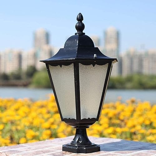 FSunKoFu Lámpara para exteriores, poste de luz exterior, farol de columna, luz de puerta impermeable, estilo europeo, luz de jardín para exteriores,