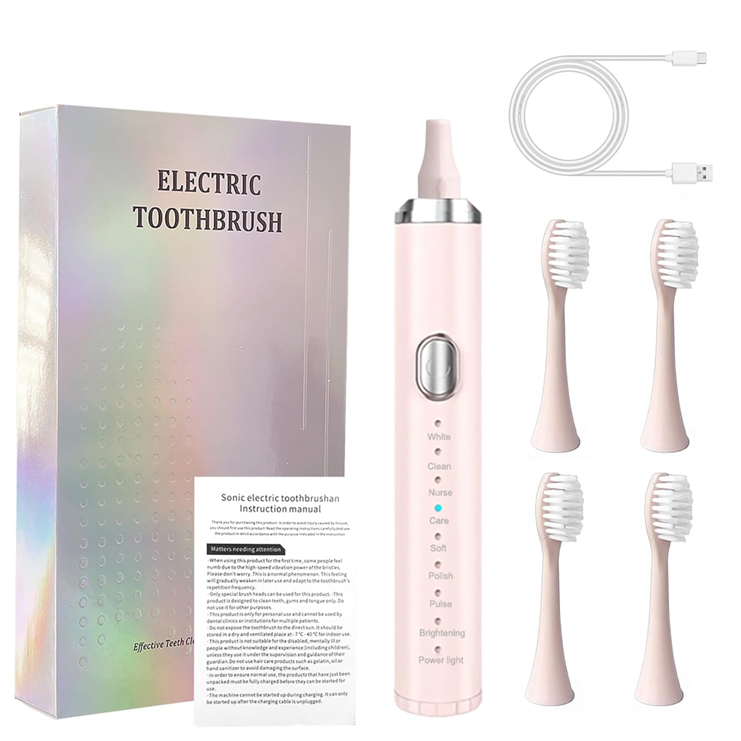 Electric Toothbrush 2025 New Deep Clean Rechargeable Toothbrush with 4 Replacement Heads 8 Modes with 2 Minutes Built