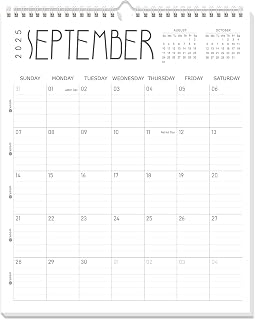 Guasslee Wall Calendar 2025-2026, 14"x11" Vertical Calendar 2025, 19-Month Desk/Wall Calendar From Sept. 2025 -Mar. 2027, Monthly Hanging Planner Spiral Bound For School Home Office Organizing