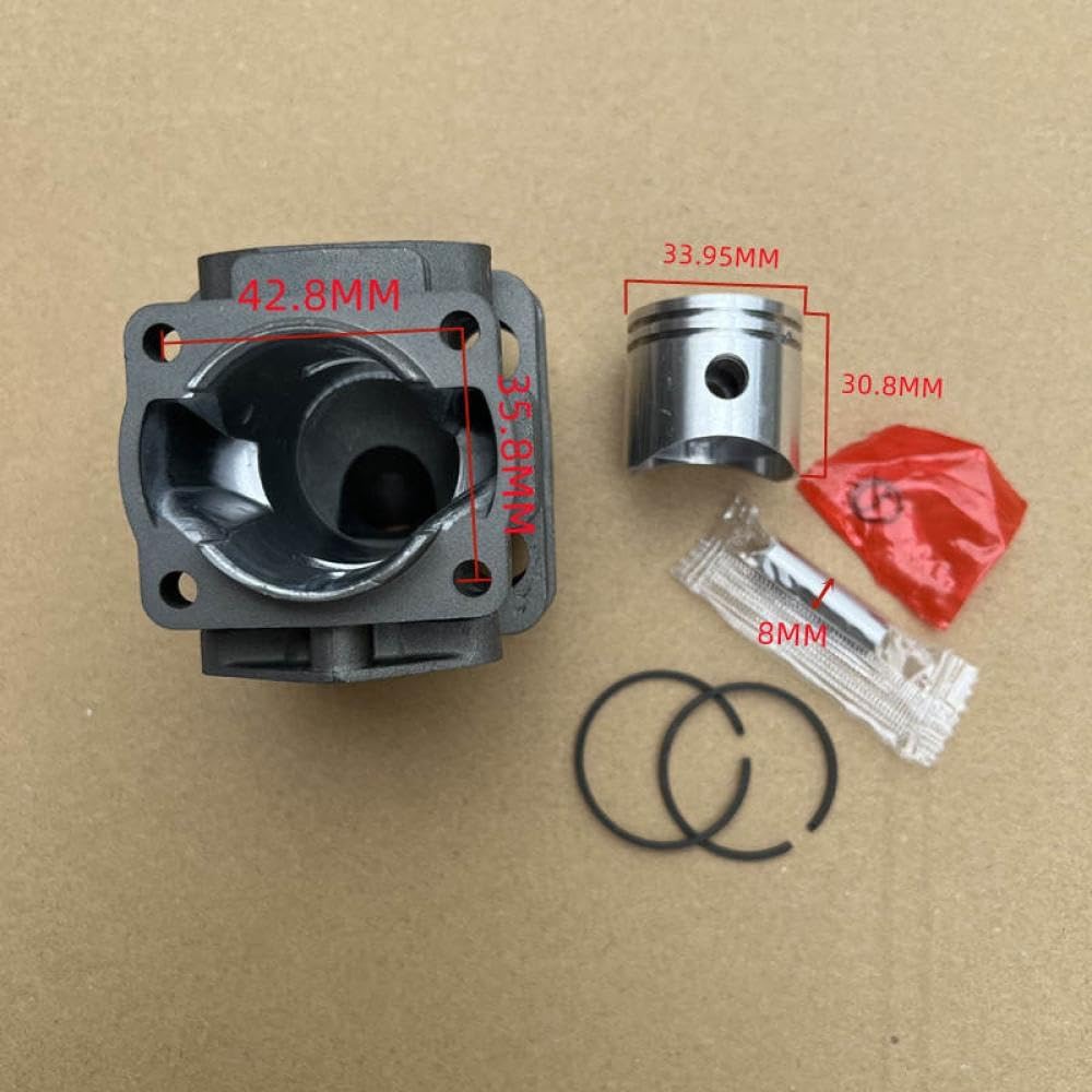 Piezas de repuesto del de segmento de cilindro de pistón de 34 mm compatible con cortacésped y G2K1600 G2K 1600