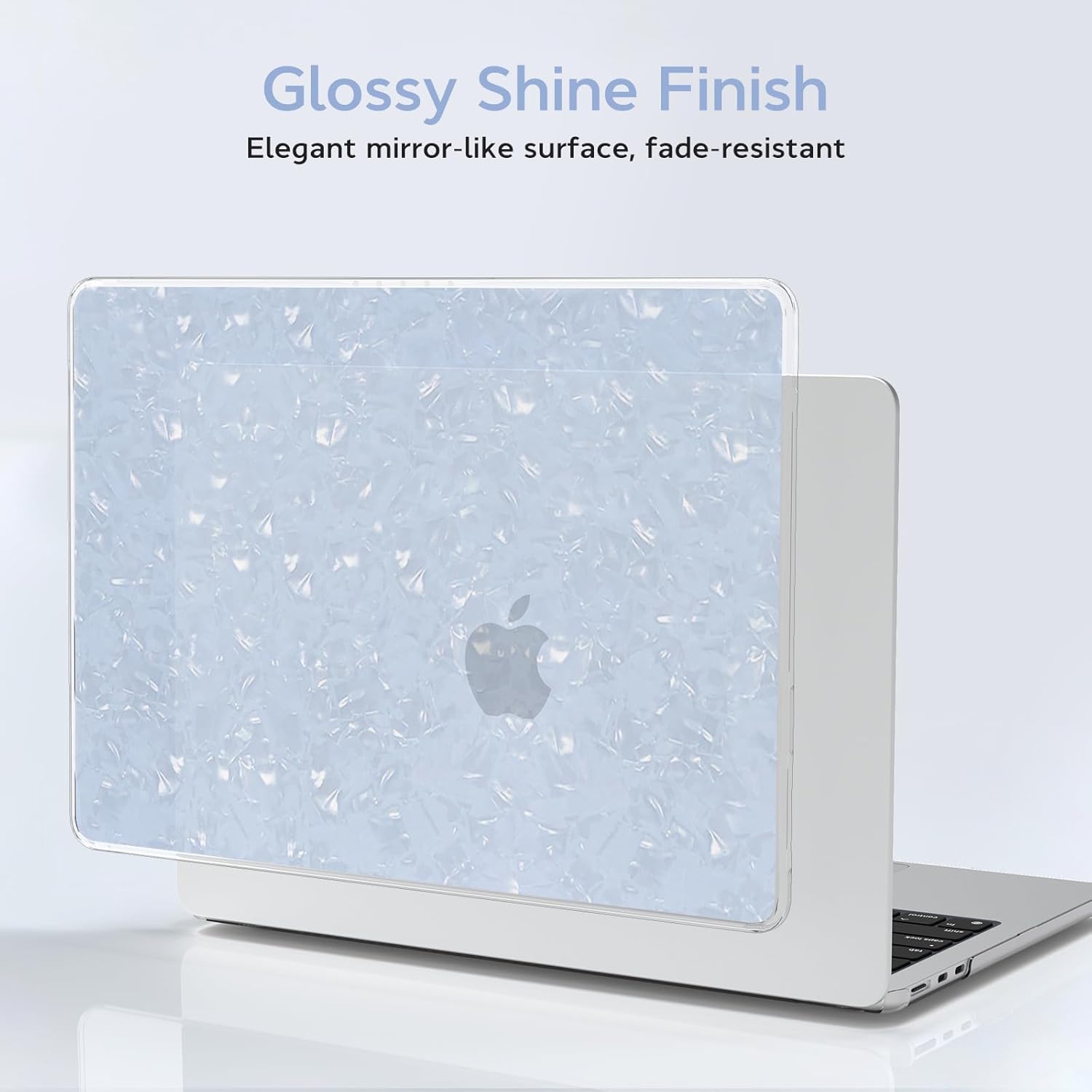 B BELK Compatible with MacBook Air 13 inch Case M5 2026 2025-2022 M4 M3 M2 A3449 A3240 A3113 A2681, Plastic Hard Shell+Keyboard Cover+Screen Protector for MacBook Air 13.6 inch Case, Shiny Blue Pearl