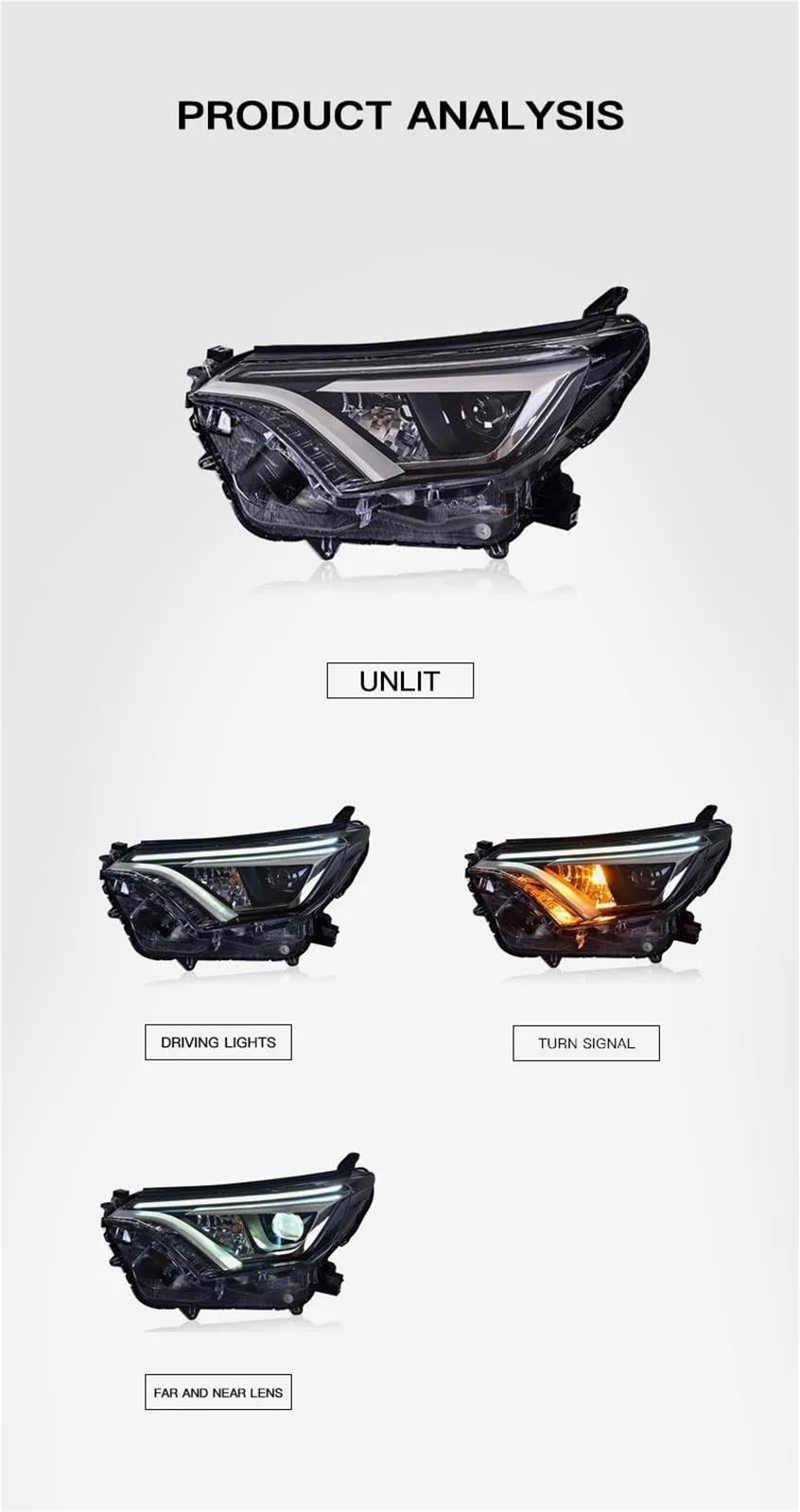 Migliora la sicurezza della guida notturna Gruppo Fari Auto Modificato Luci Di Marcia Diurna Lenti Accessori Per Toyota Per RAV4 2016-2019