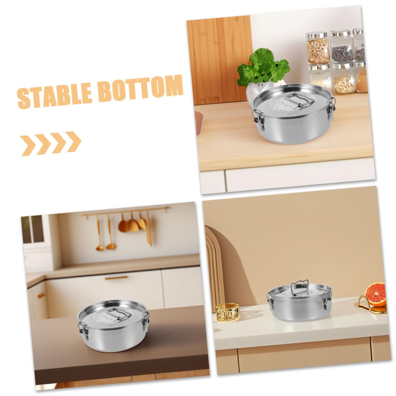 TOYANDONA Molde para Hacer Flanes de Acero Inoxidable con Tapa, Accesorio para Ollas a Presión, Diseño de Bloqueo Fácil de Limpiar para Hornear y Cocinar Flan