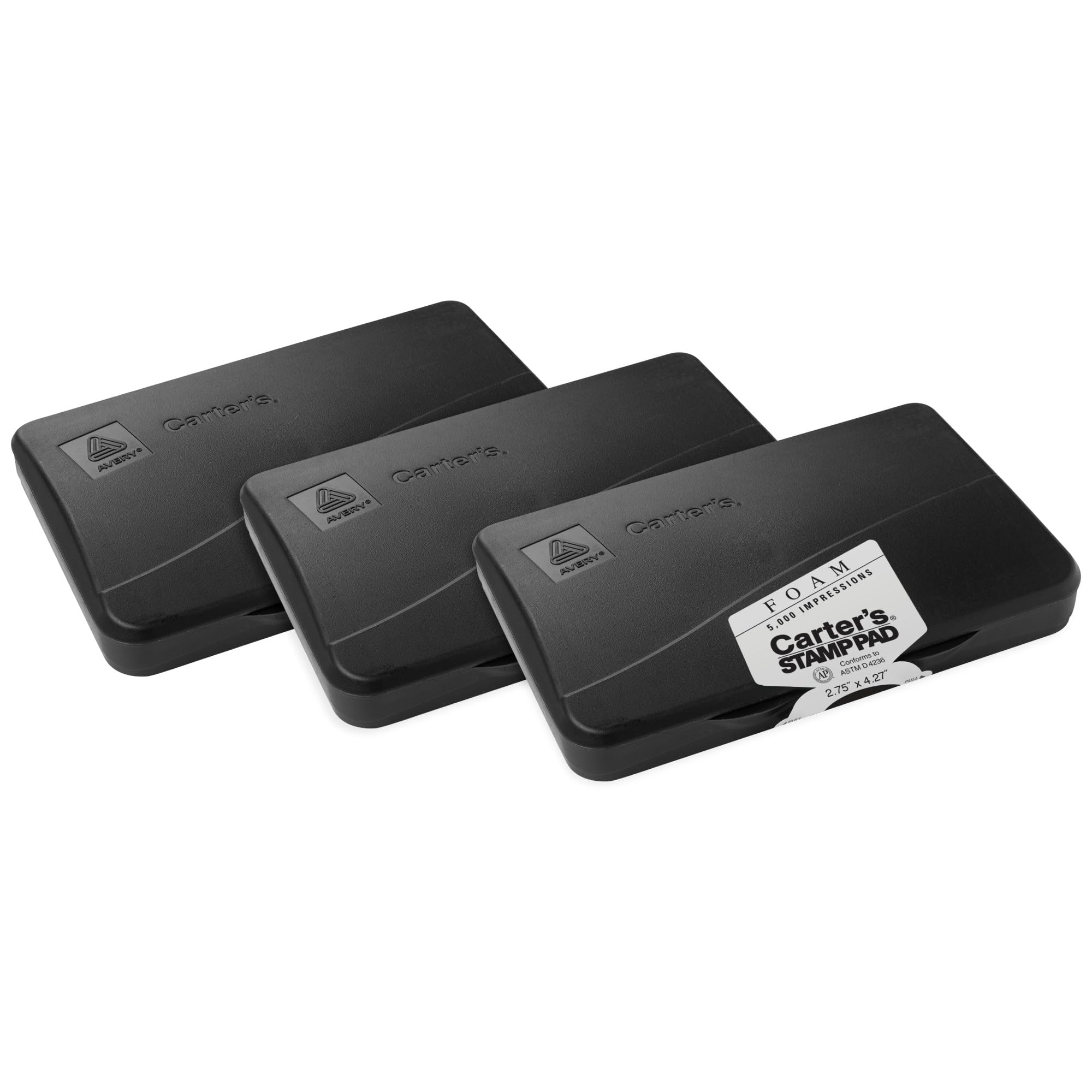 Carter's Foam Black Stamp Pad, 2.75 x 4.27 Inches, 3 Pack (25603)