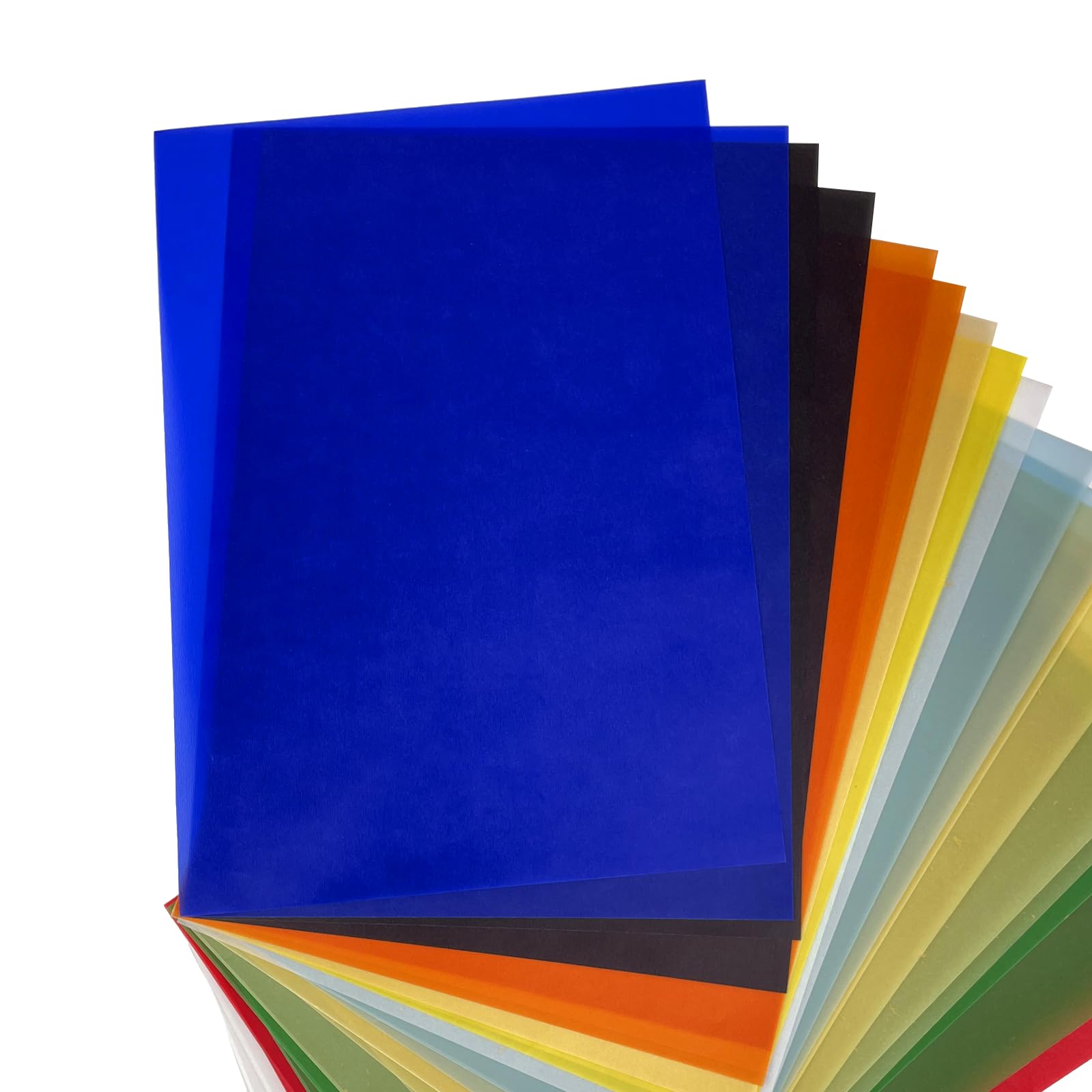 CHALVIOR 24x Papier Calque Couleur A4, 100g/m², 210x297mm, 12 Couleurs différentes, Papier Vitrail de Qualité, Couleurs Vives, pour Travaux Manuels, Lanternes, Impression, Dessins, Loisirs Créatifs