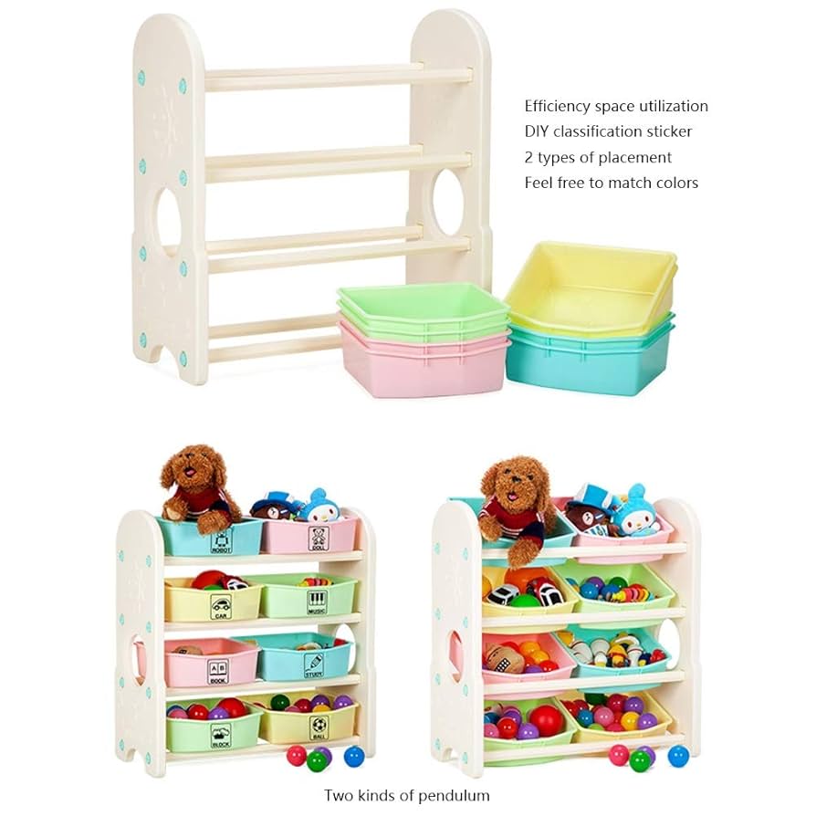 置物 BABIES White wooden bookshelf with forward-facing display for kids