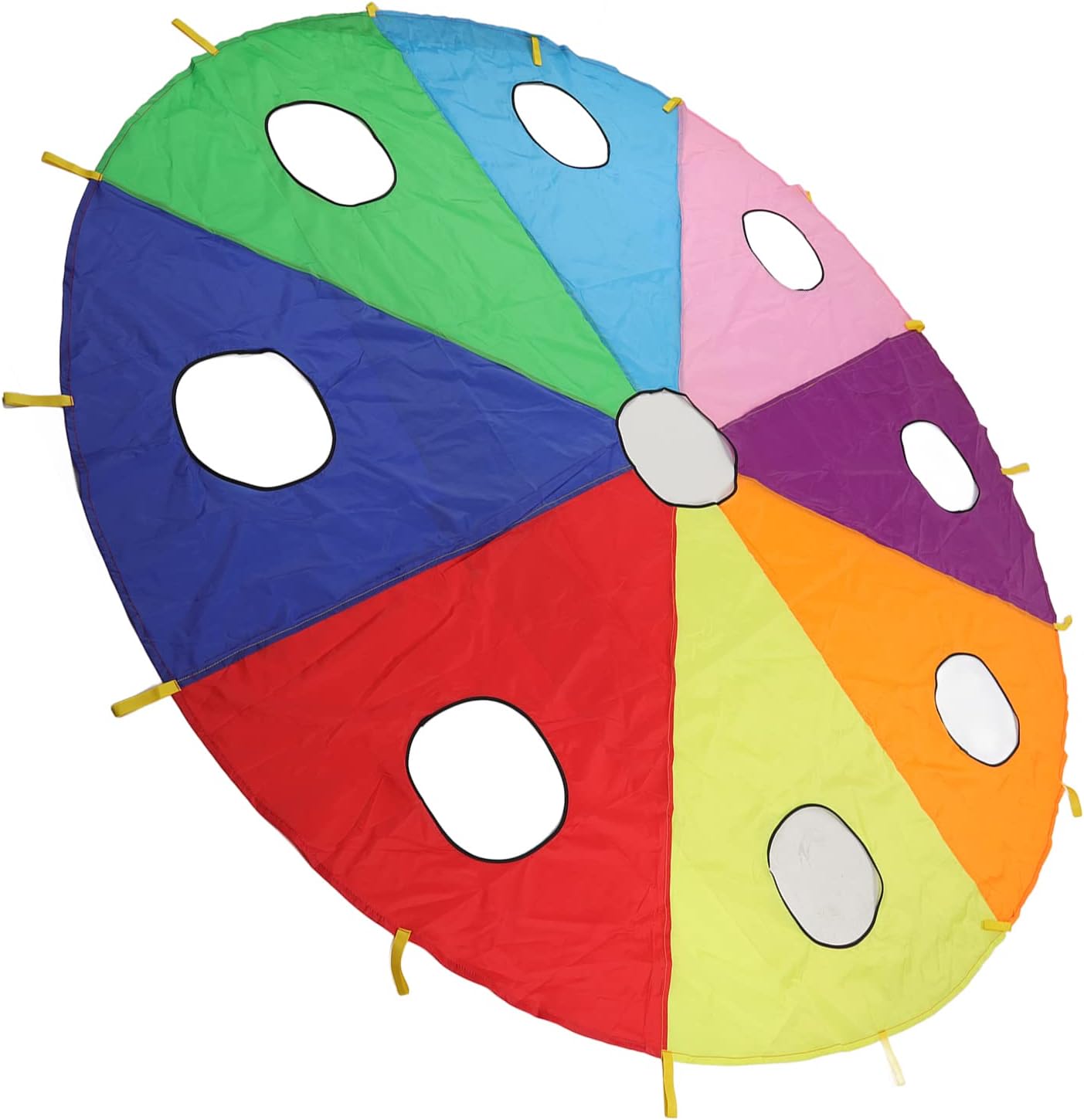 Kids Parachute with Holes, Kids Umbrella Parachute, 9 Holes Round Shape Inflatable Play Set Stick Mole Pounding Game for Outdoors