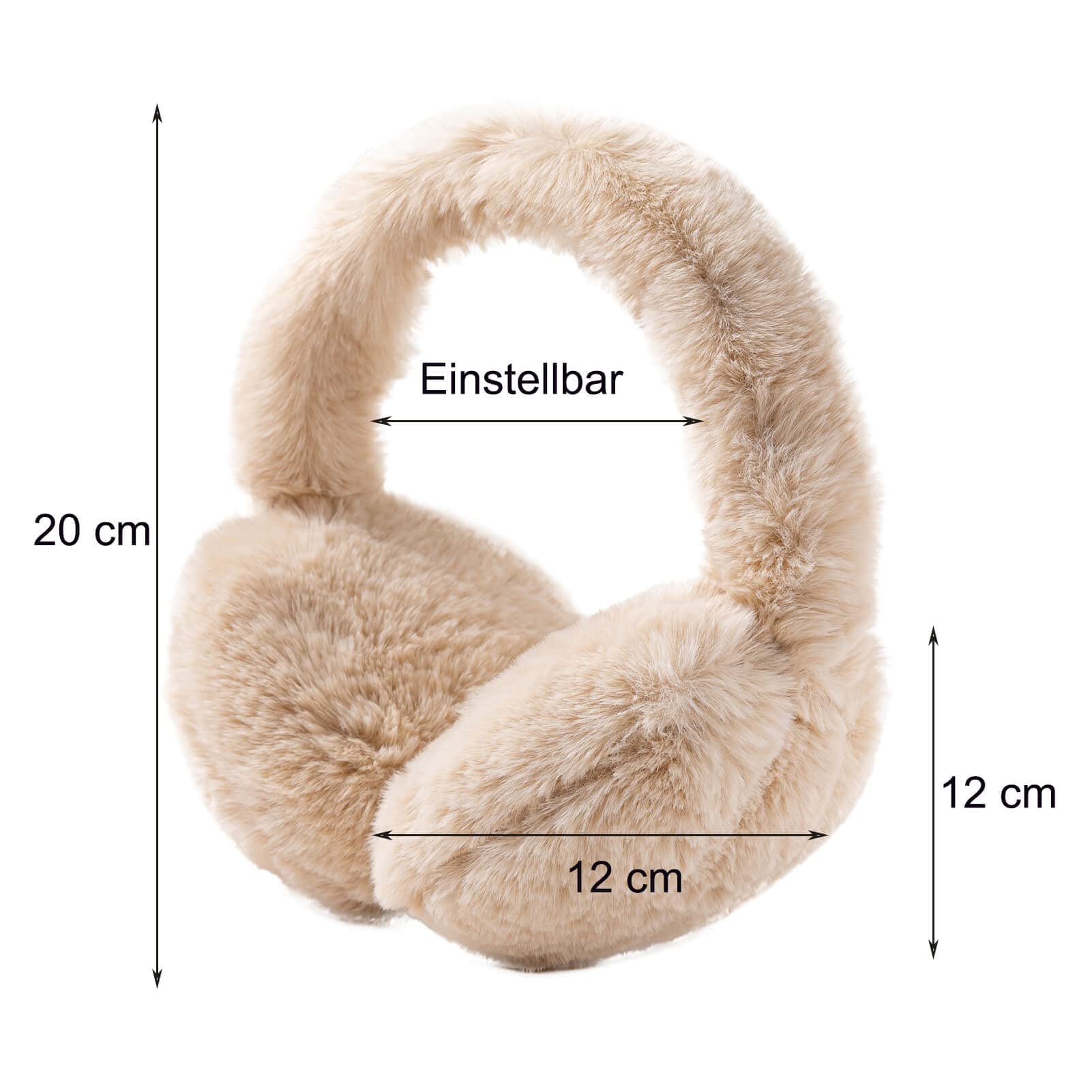 Kunstpelz Ohrenschützer für Damen Faltbare Pelzige Ohrenwärmer für Winter