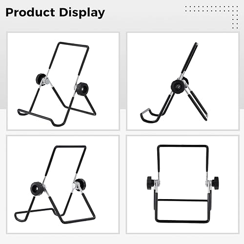 Miniatura 6 de Paquete de 24 soportes de caballete ajustables, soportes de placa de metal de 3.5 x 5.1 pulgadas, soporte de exhibición plegable de alambre para