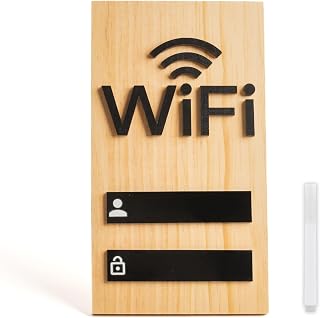 Parvigo WIFI Sign, Solid Wood Table or Wall WIFI Password Sign for Home Guest Room Busines, Magnet Aesthetic Primitive Rewrite WIFI Board Decor for Airbnb (Raw Pine Wood)