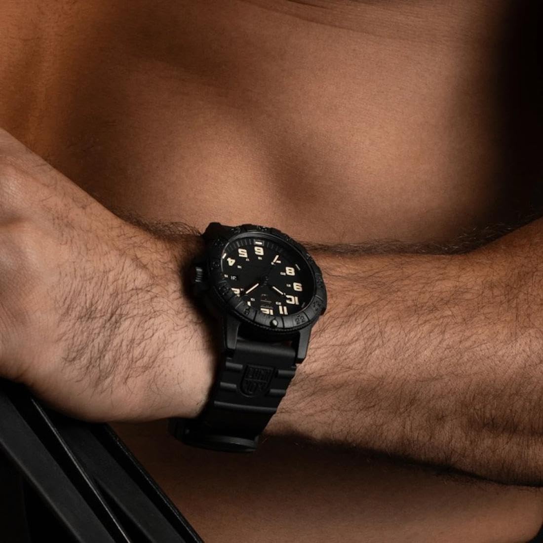 Luminox Leatherback SEA Turtle Giant Uhr für Herren in der Farbe Schwarz mit Armband aus PU, Wasserdichtigkeit: 10 bar, Gehäusedurchmesser: 44 mm, XS.0330