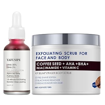 AHA 30% + BHA 2% Peeling Solution Exfoliating AHA 30% BHA 2% Peeling Solution Chemical Peel for Face BHA AHA Mask Red Peel BHA Liquid Exfoliant KP Bump Eraser Body Scrub Ingrown Hair Treatment