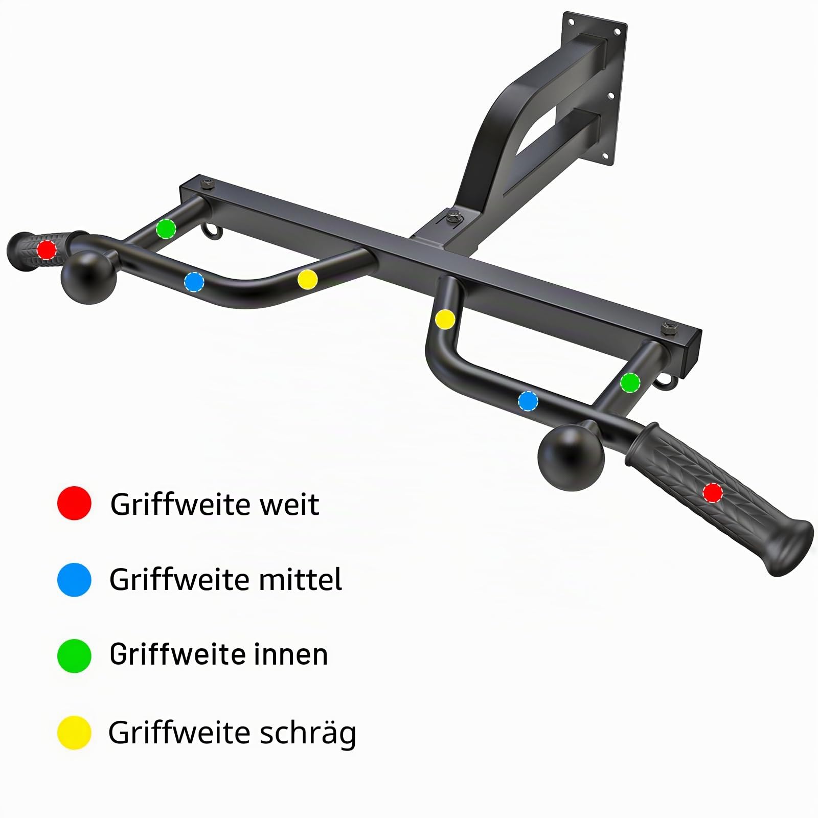 Kipika Heavy Duty Klimmzugstange Wandmontage Multifunktionale Klimmzugstange Verstellbare Klimmzugbänder für Klimmzüge Body Workout Home Gym System Boxsack Aufhänger Widerstandsbänder Training