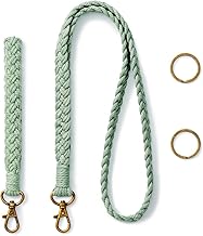 AOKSUNOVA 2 Stück Schlüsselanhänger Makramee Armband Schlüsselband Frau Schlüsselband Kurz Boho Lanyard