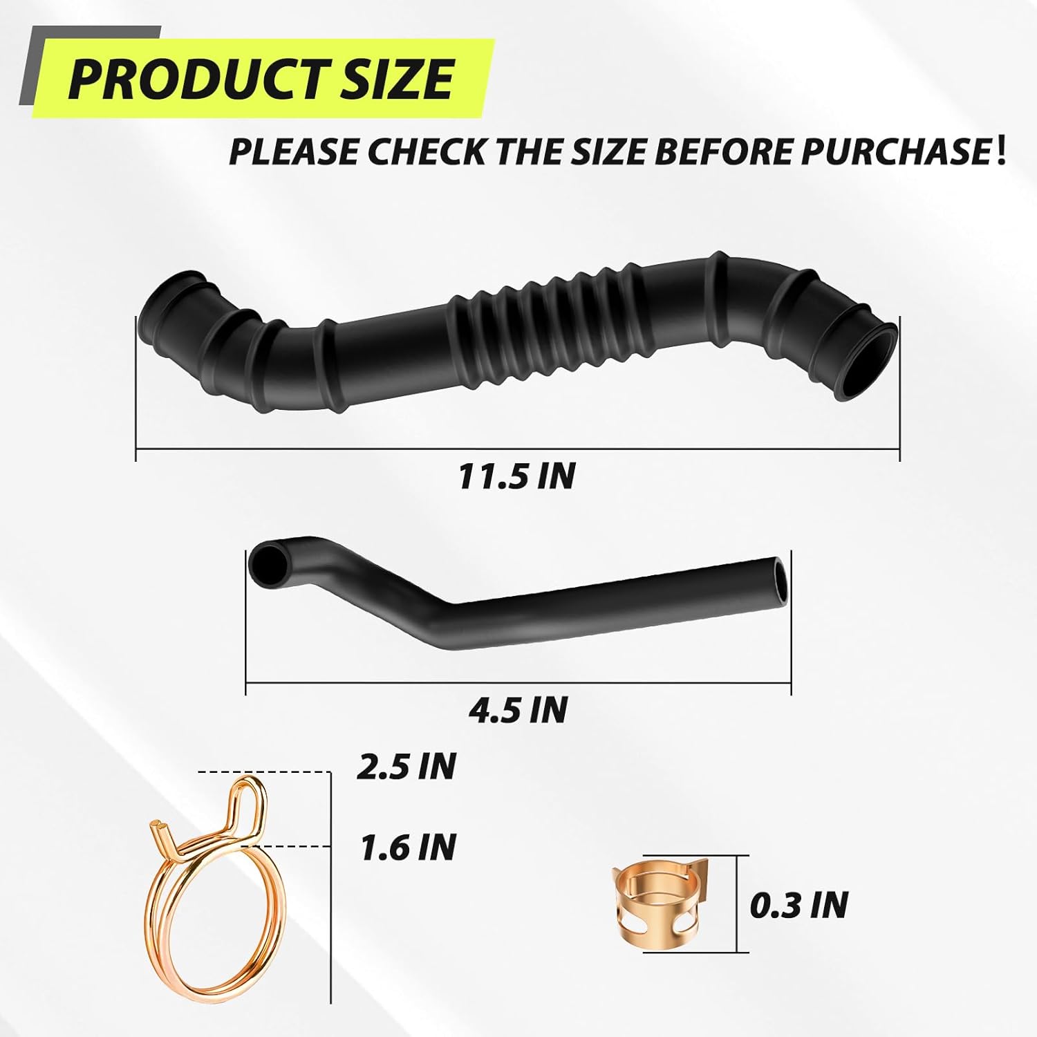 Panglong Club Car DS Gas Air Intake Hose, Suitable for 1998-UP Club Car DS Gas Golf Carts with Kawasaki Engine, OEM Reference #101837101, 101971301, 92059-2280, 1016572, 1017466