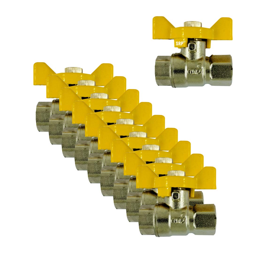 SRP Butterfly Handle Brass Ball Valve Female/Female Thread (10, 1/4") (B08XQS4KN5) Amazon Price History, Amazon Price Tracker