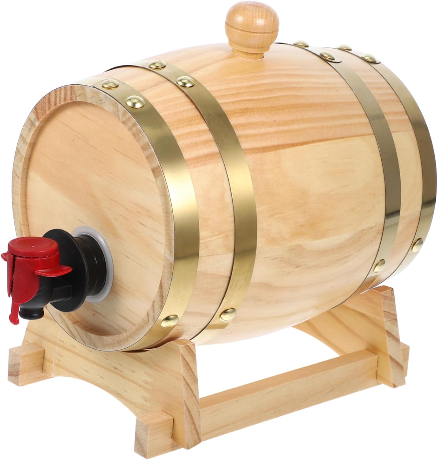 Unomor 1set Wooden Wine Barrel Spigot Pine Wood Aging Barrel for Storing Spirits Beer and Wine Decorative Home Bar Dispenser for Beverage Enthusiasts