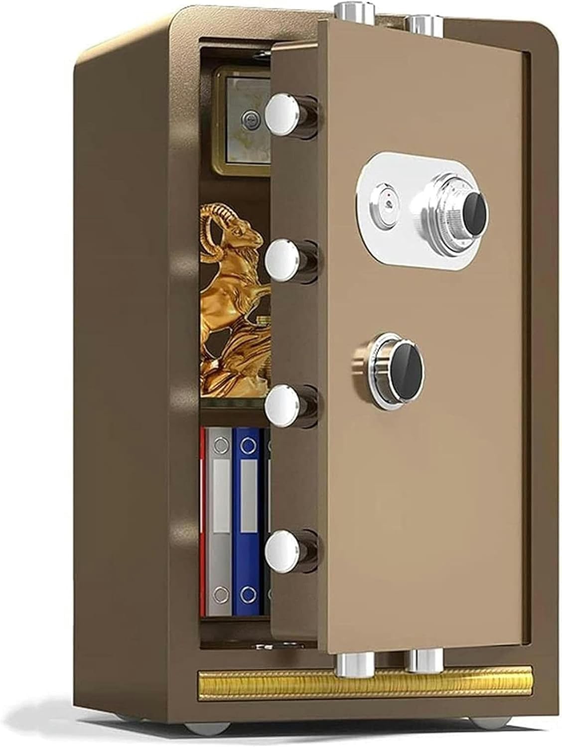 cassaforte, Stee Storag Bo Adatto for Hom Hote Offic Armadietti di classificazione Ignifugo Antifurto e Antiperforazione(Brown,80x45x38cm)
