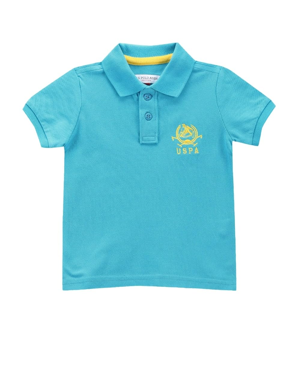 U.S. POLO ASSN. Solid Kids Polo T-Shirts, Pique Knit - Regular Fit, Straight Hem, Short Sleeves T Shirt for Boys -S, Blu