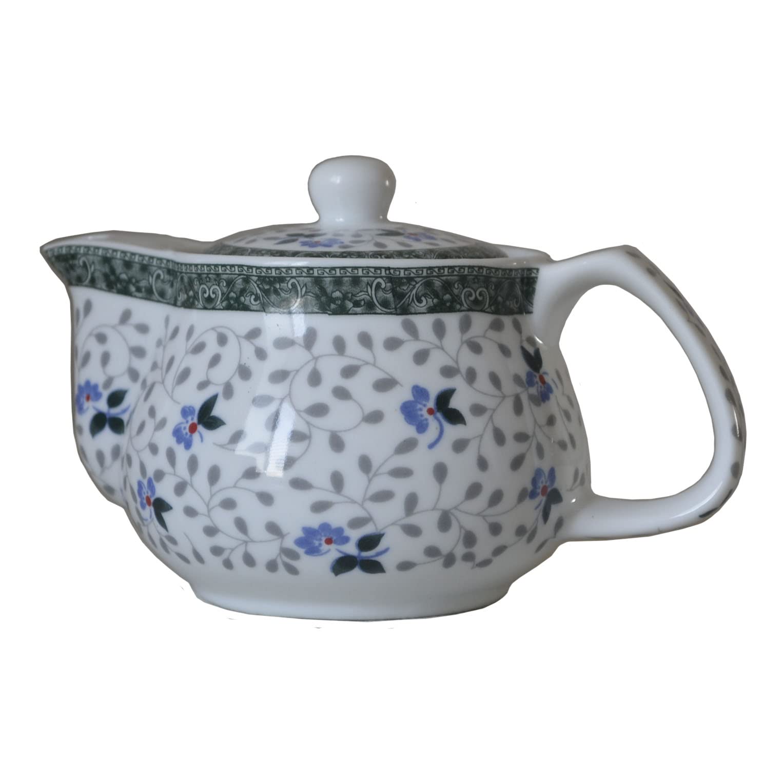 Small Porcelain Teapot, 9oz Tea Pot with Stainless Steel Filter Removable (Flower)