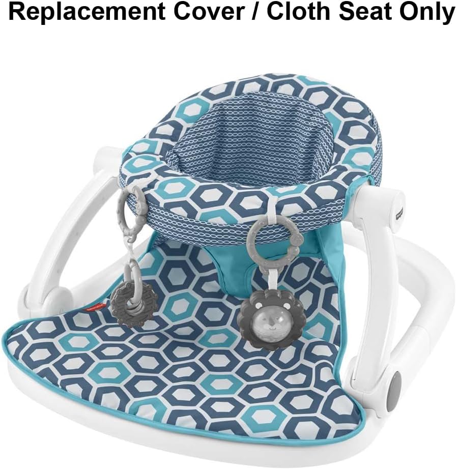 Replacement Part for Fisher-Price Sit-Me-Up Floor Seat - FKD95 ~ Replacement Cover/Cloth Seat ~ Blue, White and Turquoise Colors