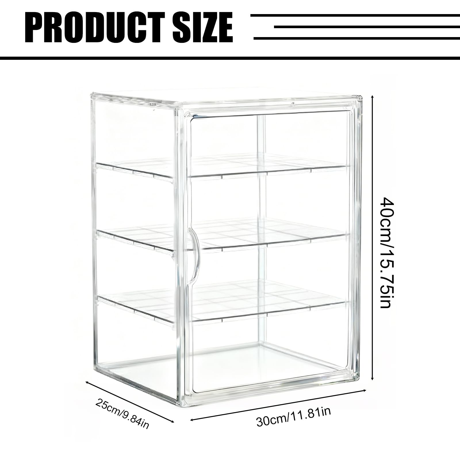 40×30×25 cm 4 Schichten Acryl-Thekenvitrine: Groß Transparente Brotbox, Transparentes PET Material Gebäckvitrine, Magnetische Türfunktion, Acryl Brotkasten für Küche und Aufbewahrung