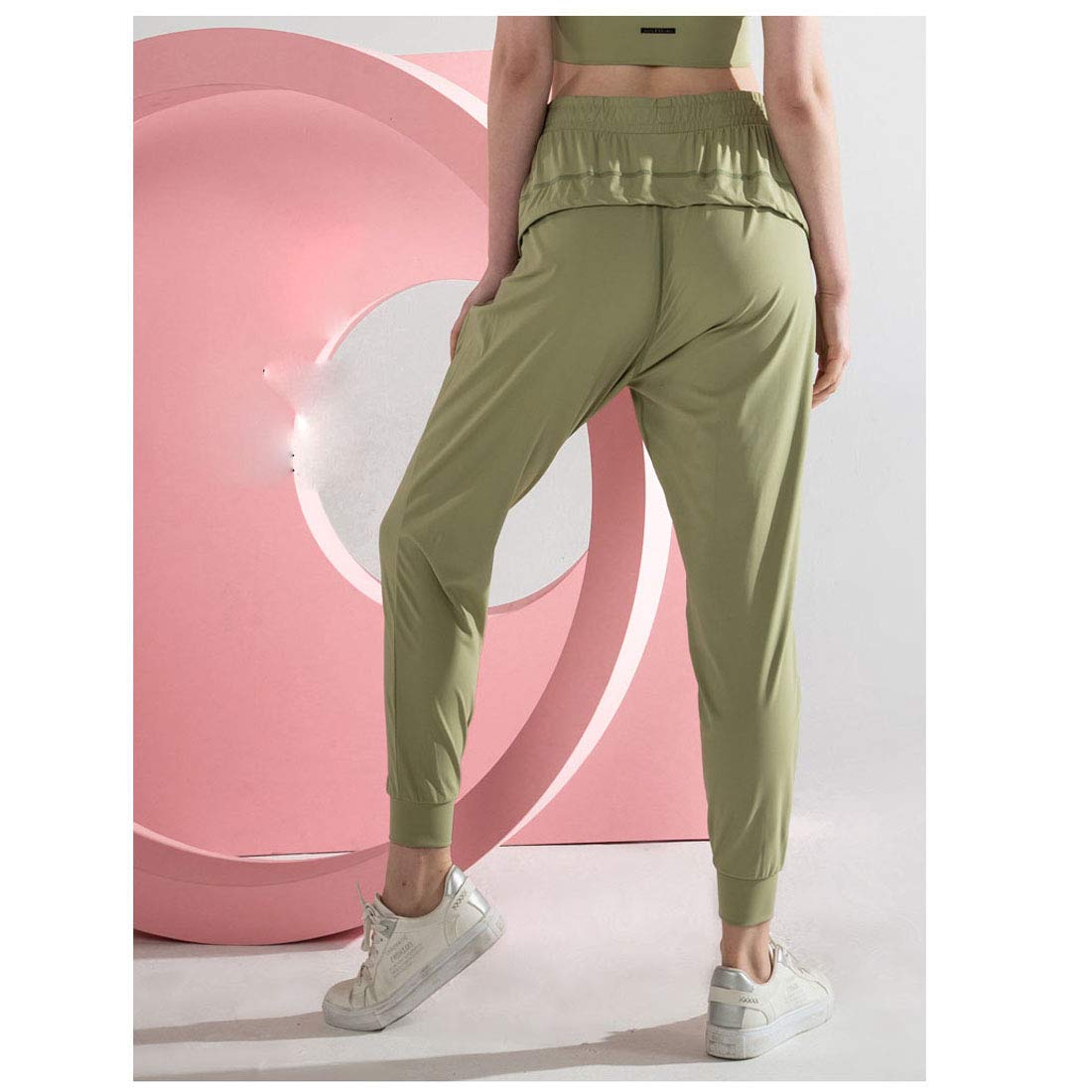 Moda Mallas Pantalones Deportivos Leggings Mujer, Pantalones De Yoga con Bolsillos, Pantalones De Chándal para Mujer, Ocio Transpirable Suelto, Pantalones De Pierna Cerrada Elegante