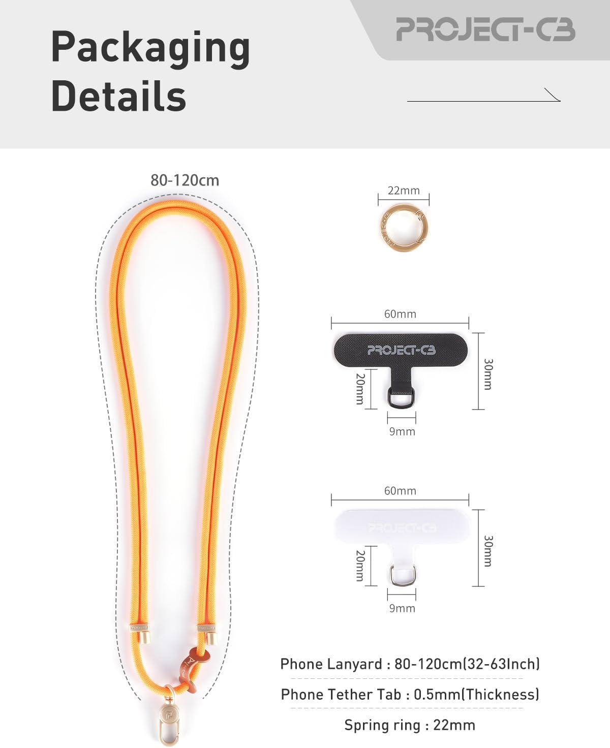 project-cb Cell Phone Lanyard 1,Phone Tether Tab 2,Phone Crossbody Strap,Lanyards for Around the Neck,Adjustable Phone Strap(Green-G) - Image 7