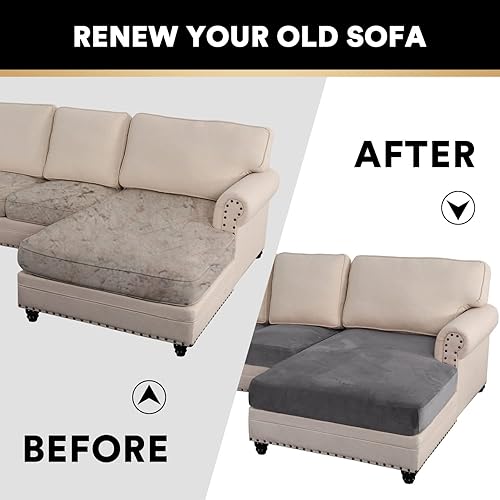 Vista 339 de PrinceDeco Fundas para sofá modular, 4 piezas, fundas de sofá para sofá seccional, fundas de terciopelo separadas para sofá seccional, en forma de L