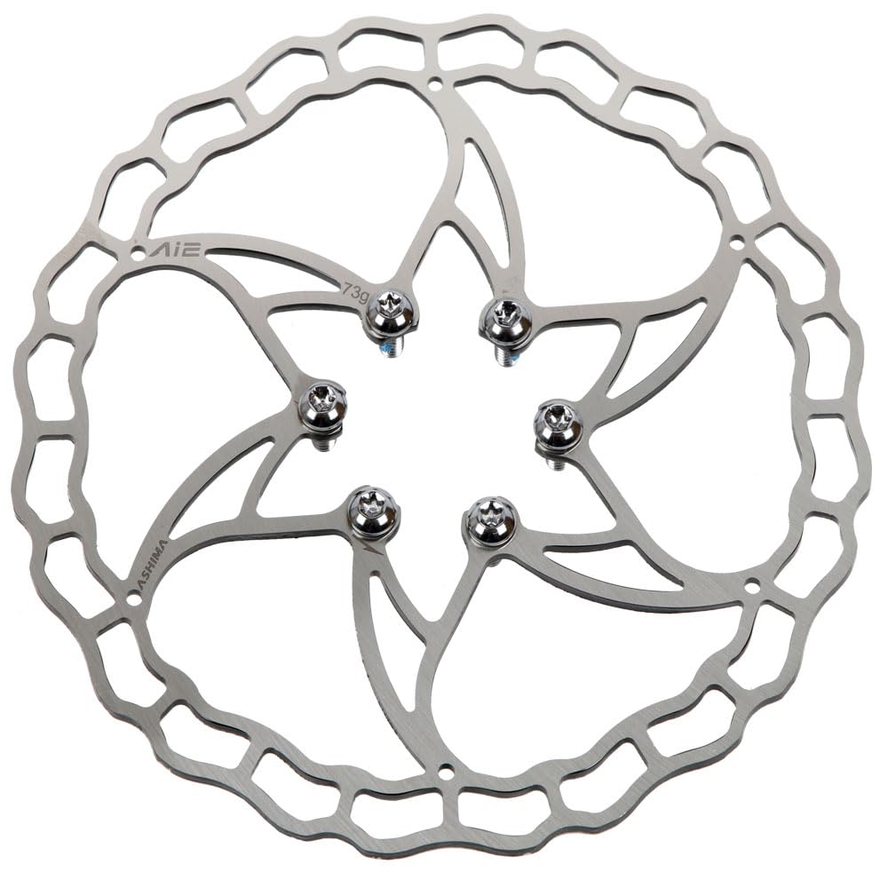 Disco Freno Rotor de Disco de Freno Ultraligero, Solo 64g, Bicicleta MTB de Acero Inoxidable, 140mm, 160mm, 180mm, 203mm con 6 Pernos, Negro y Rojo, 1 Unidad Freno Disco(Black 180mm)