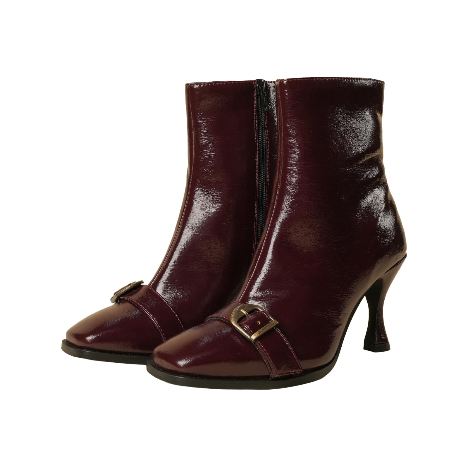 Theater Women Hendrix Square-Toe Ankle Boots | Chic Kitten Heel Winter Boots with Side Zip | Stylish & Comfortable for Work, Party & Casual Wear