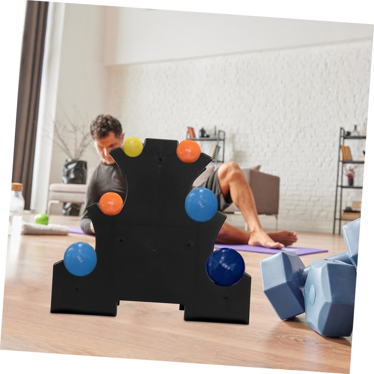 Kisangel 3-Tier Dumbbell Rack Storage Stand Heavy Duty Plastic Dumbbell Holder for Home Gym 2-Piece Set for Organizing Weights and Hand Weights